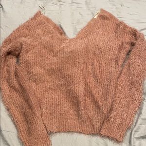 fussy knot back sweater